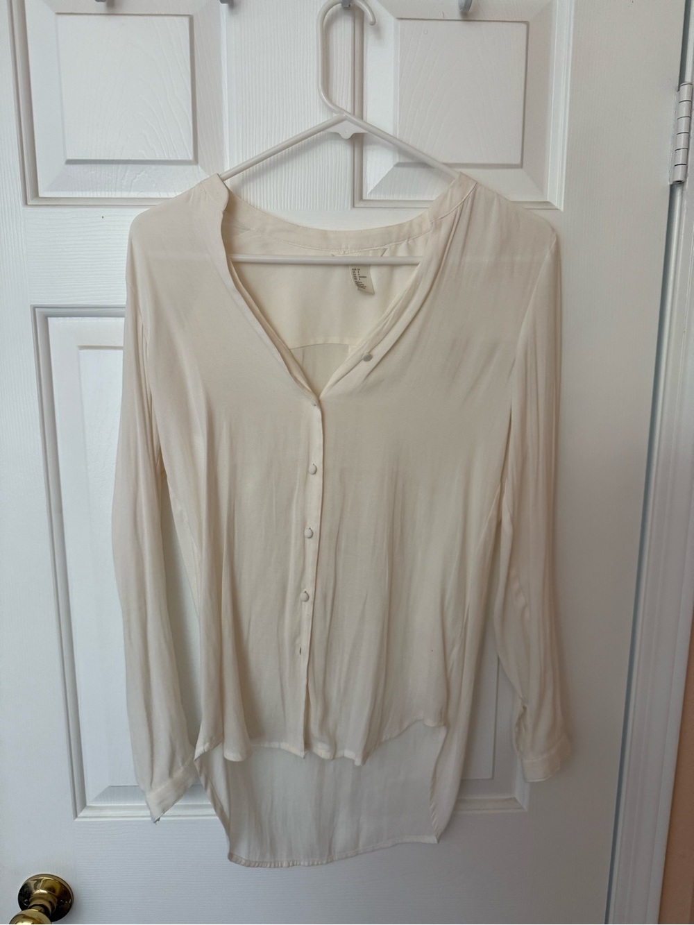 H&M Cream Button-Front Women's Blouse